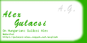 alex gulacsi business card